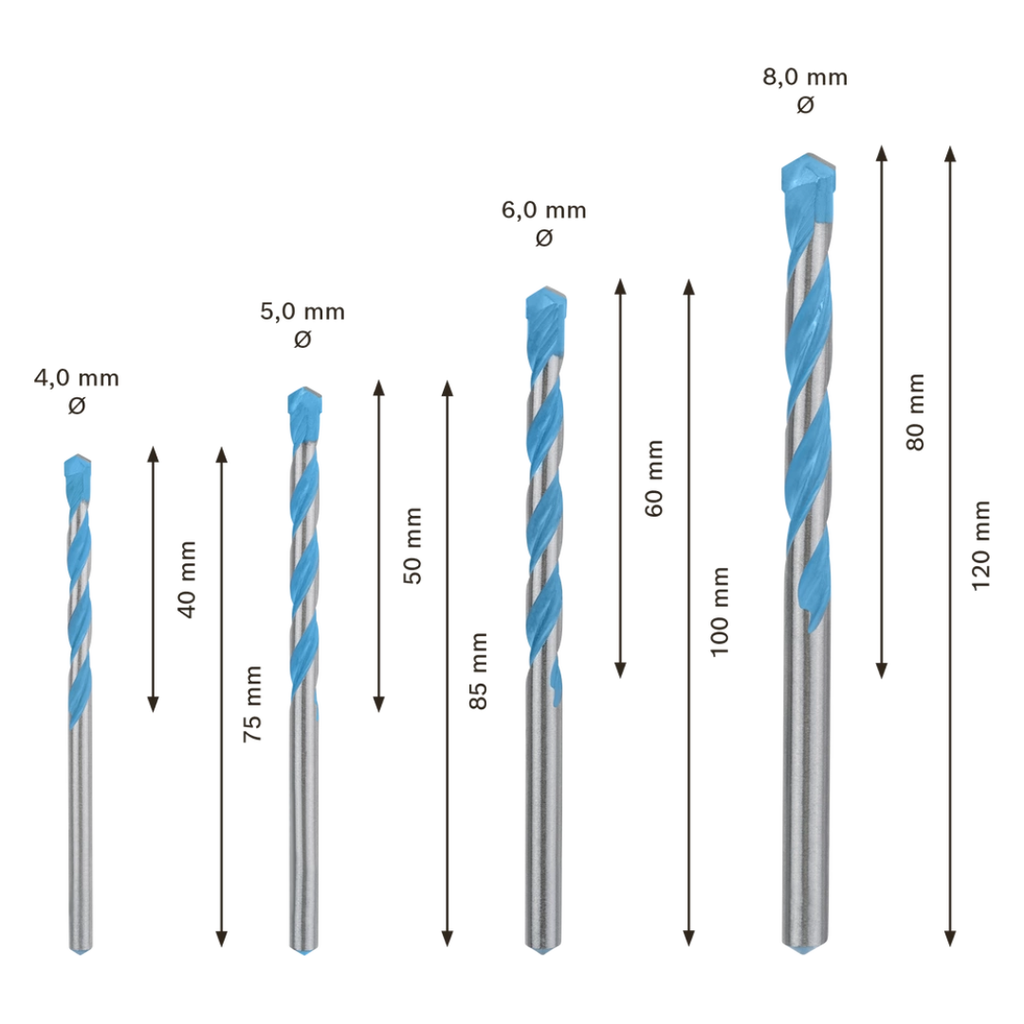 Juego Mechas Bosch Multiconstruction 4-5-6-8mm