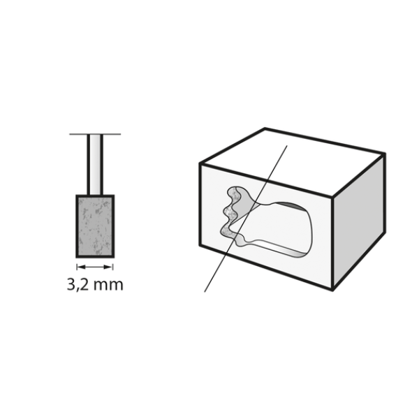 Piedra Dremel   Cilíndrica Carburo Silicio 1/8&quot;