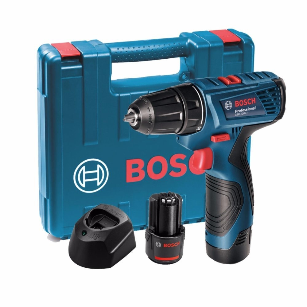 Taladro Atornillador Bosch GSR 120-LI 12V con 2 Baterias Maletin y Cargador