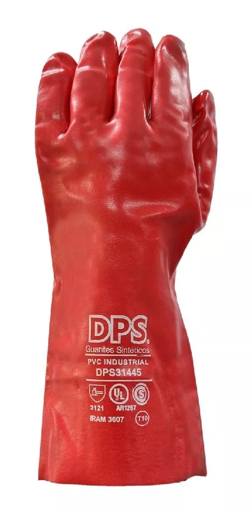 Guante DPS PVC Rojo 30cms @