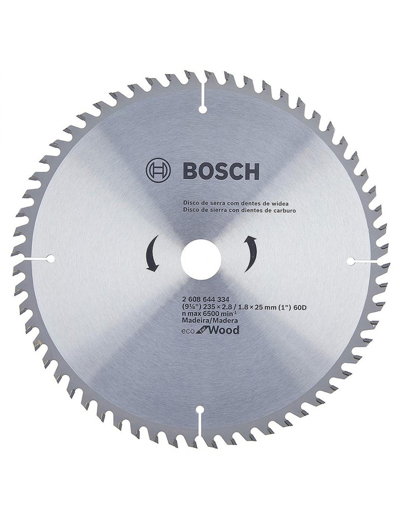 Hoja de Sierra Circular Bosch 9 1/4&quot; 60 Dientes para Madera