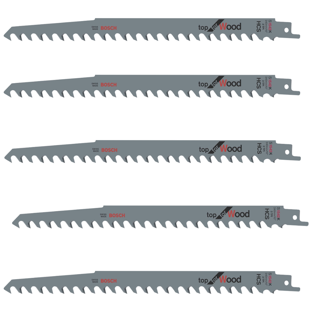 Hoja Sierra Sable Bosch 240mm para Madera Verde x 5u.