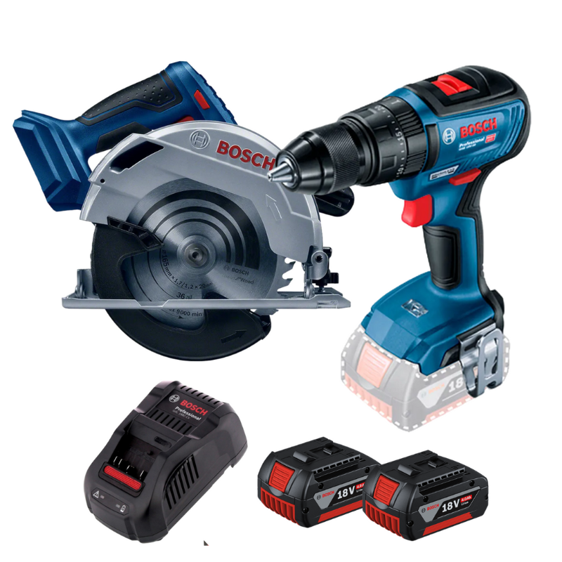 Combo Bosch Freedom Taladro + Circular + Kit de Baterias 18V