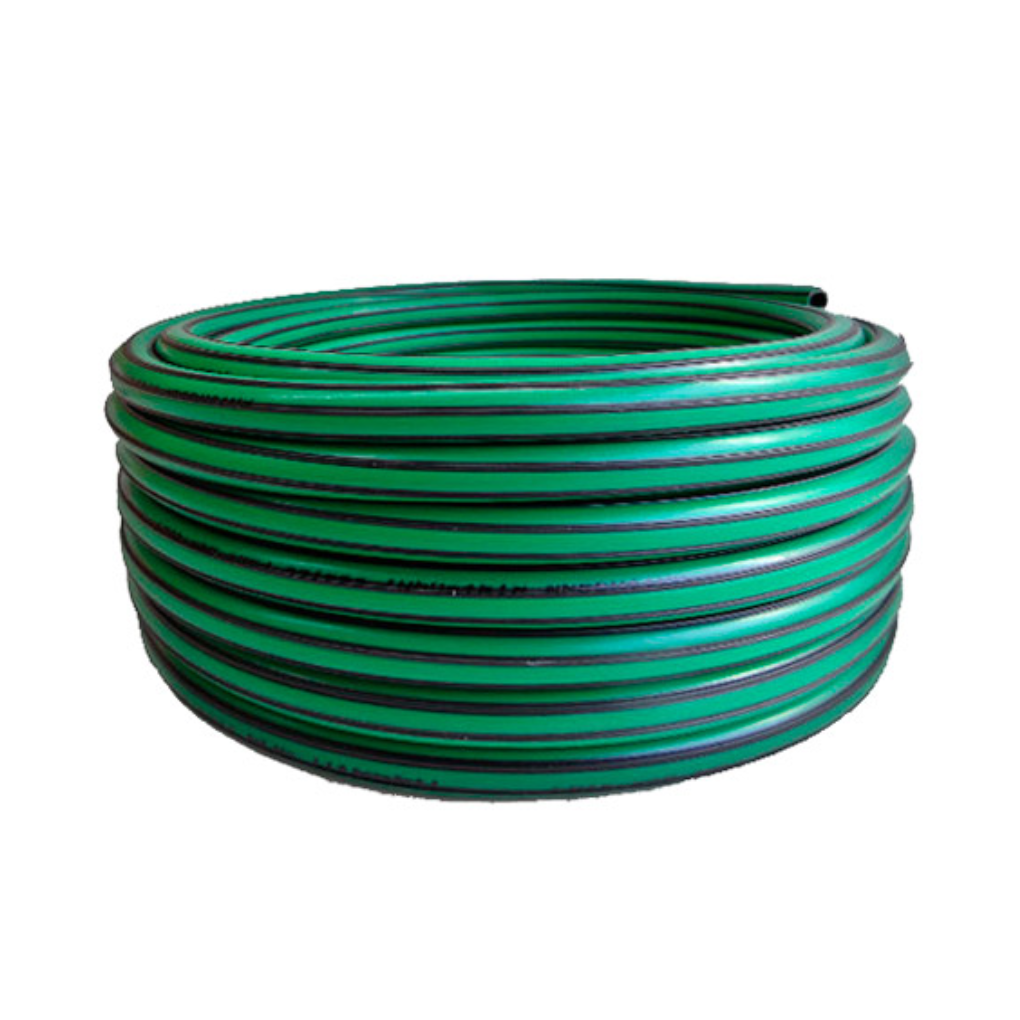 Rollo Manguera de Riego Freplast Bicolor Reforzada 3/4” Negra/Verde x 25mts