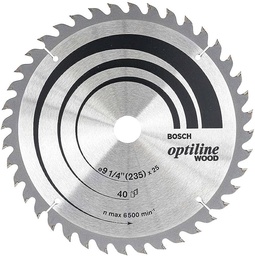 [2608640886] Hoja de Sierra Circular Bosch Optiline 9.1/4&quot; 40 Dientes Madera